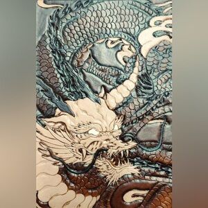 Hand made leather machined side satchel about 30 hours of carving